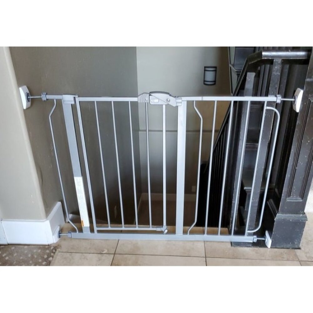New Easy Step 49-Inch Extra Wide Baby Gate, Includes 4-Inch and 12-Inch